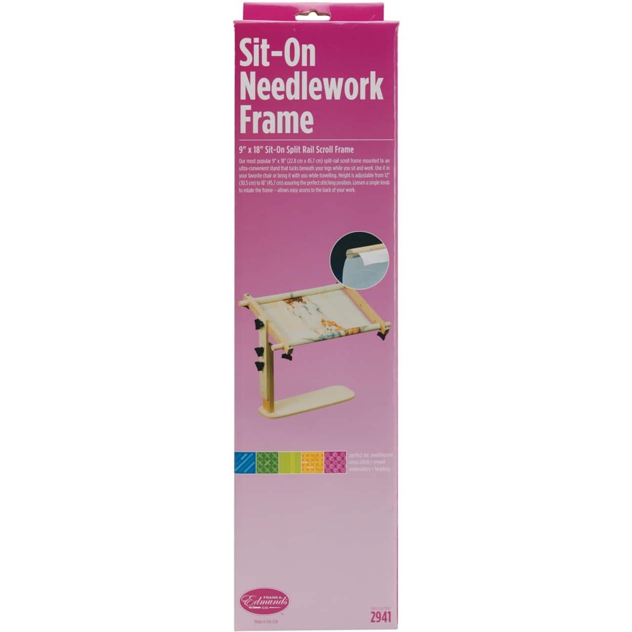 Frank A. Edmunds Co. 18" x 9" Sit-On Needlework Frame